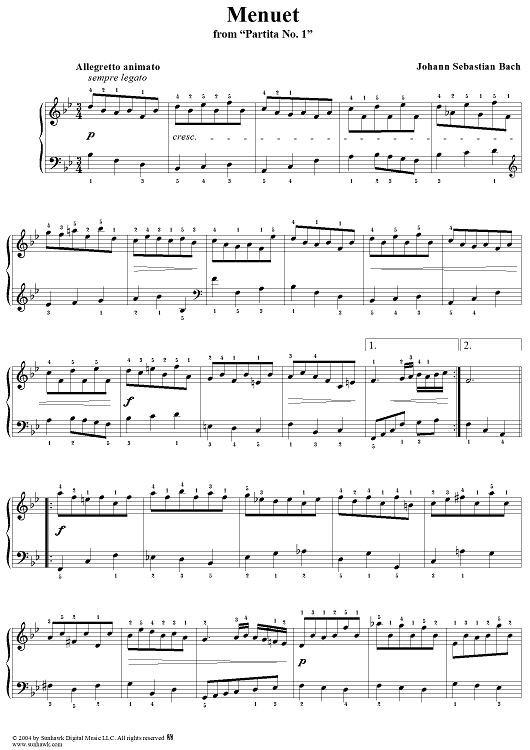 Menuet from the First Partita in B-flat Major