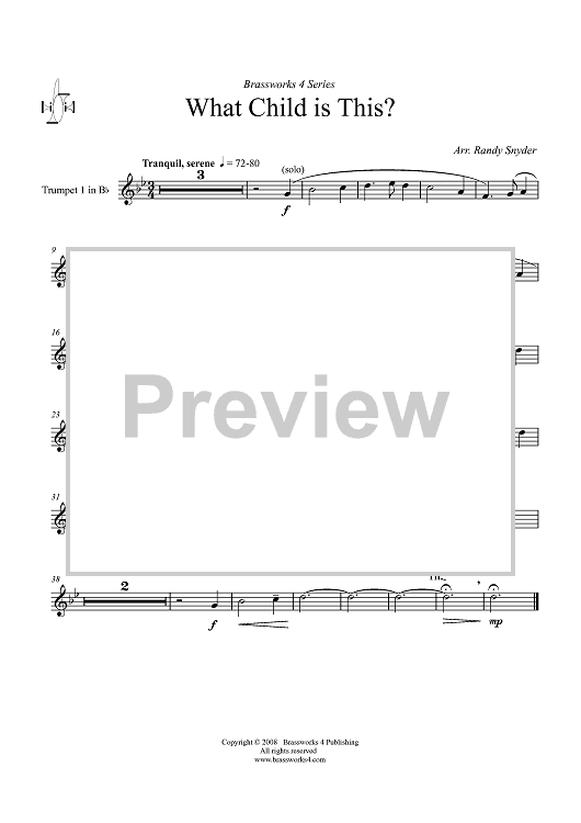 What Child Is This? - Trumpet in B-flat