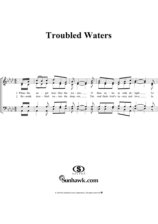 Troubled Waters" Sheet Music for Fourpart Mixed Chorus Sheet Music Now