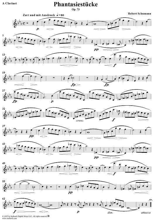 Phantasiestücke, Op. 73 - Clarinet
