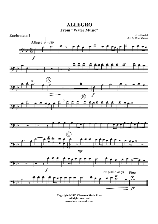 Allegro from "Water Music" - Euphonium 1 BC/TC