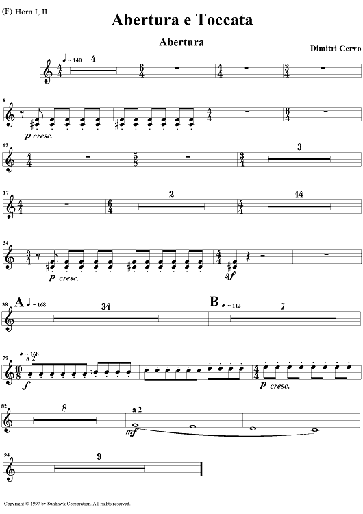 Abertura e Toccata - Horn