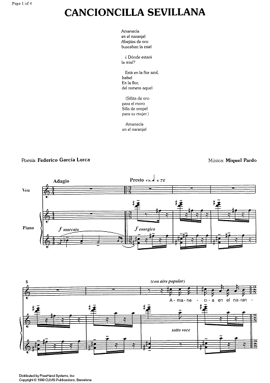 Cancioncilla Sevillana - Score