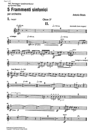 5 Frammenti sinfonici - Oboe 3