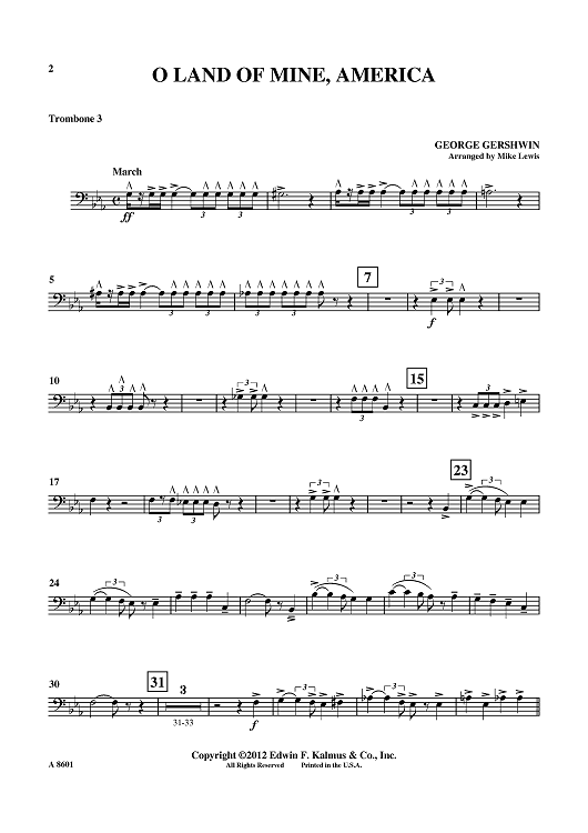 O Land Of Mine, America - Trombone 3