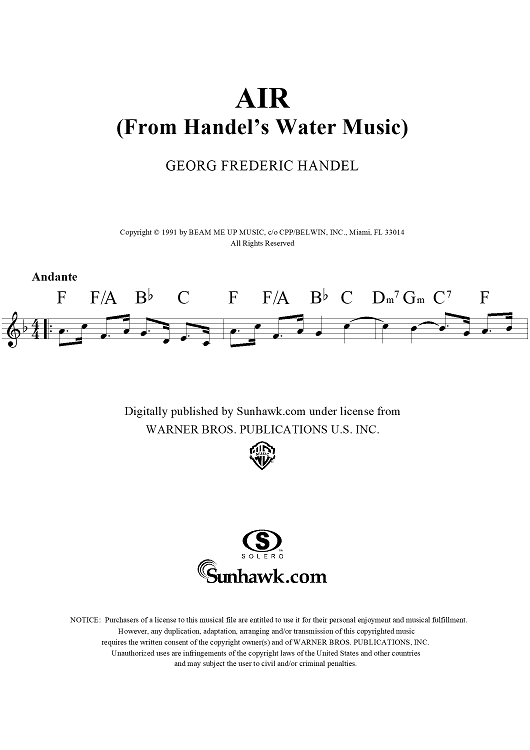 Air (from "The Water Music")