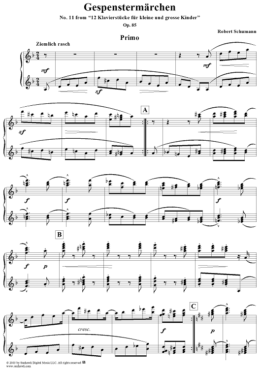 Gespenstermärchen, No. 11 from "12 Klavierstücke für kleine und grosse Kinder" (Op. 85)