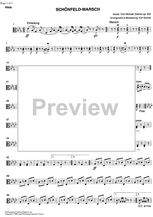 Schönfeld Marsch Op.422 - Viola
