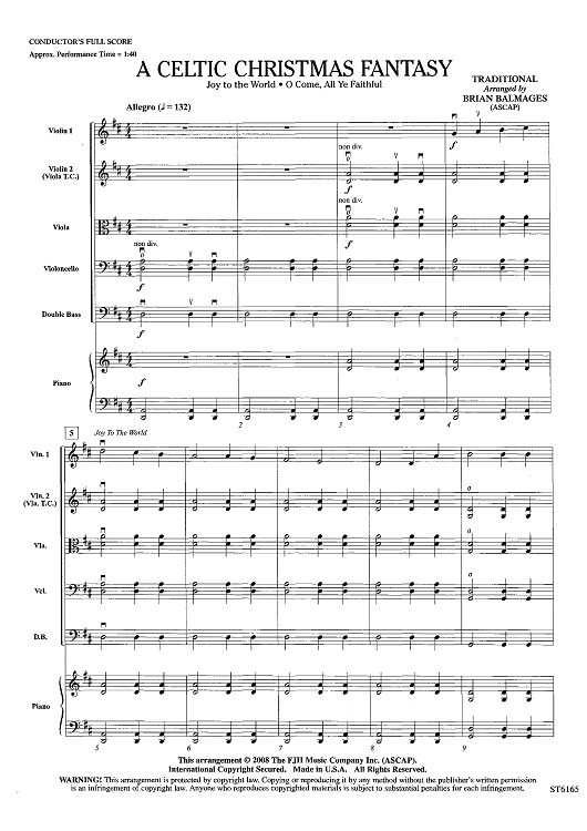 A Celtic Christmas Fantasy - Score