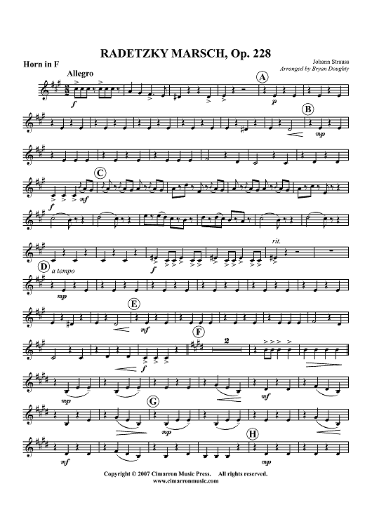 Radetzky Marsch - Horn in F