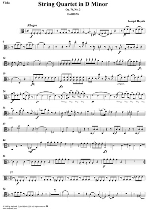 String Quartet in D Minor, Op. 76, No. 2 - Viola
