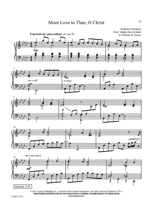 More Love to Thee, O Christ