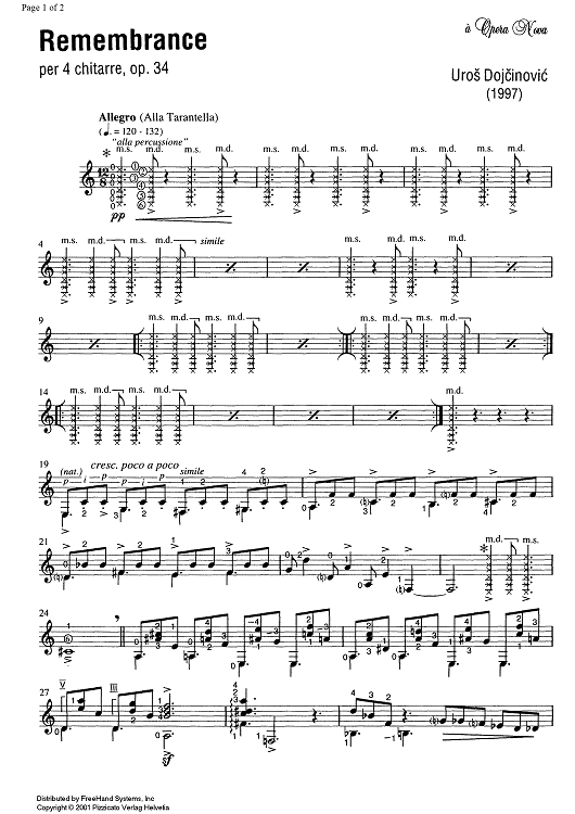 Remembrance Op.34 - Guitar 4