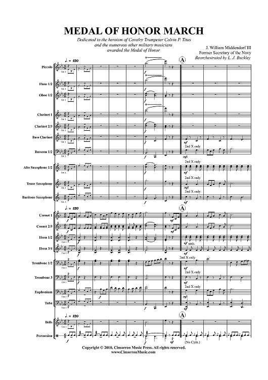 Medal of Honor March - Score