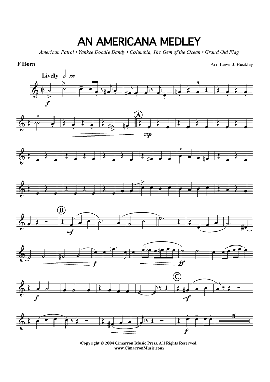 Americana Medley - Horn in F