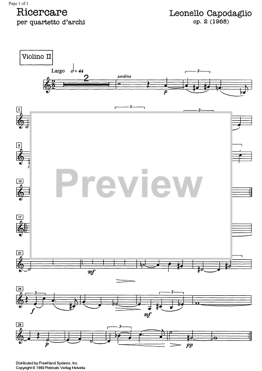 Ricercare Op. 2 - Violin 2