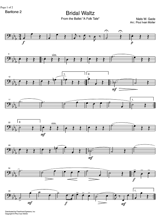 Bridal Waltz from A Folk Tale - Baritone Horn 2