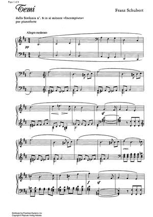 Themes from Symphony No. 8 b minor Incompiuta