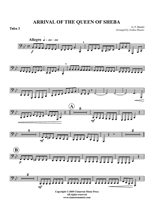 Arrival Of The Queen Of Sheba - Tuba 3