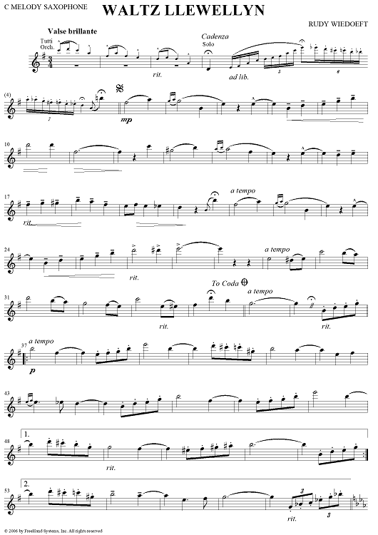 Waltz Llewellyn - C Melody Saxophone
