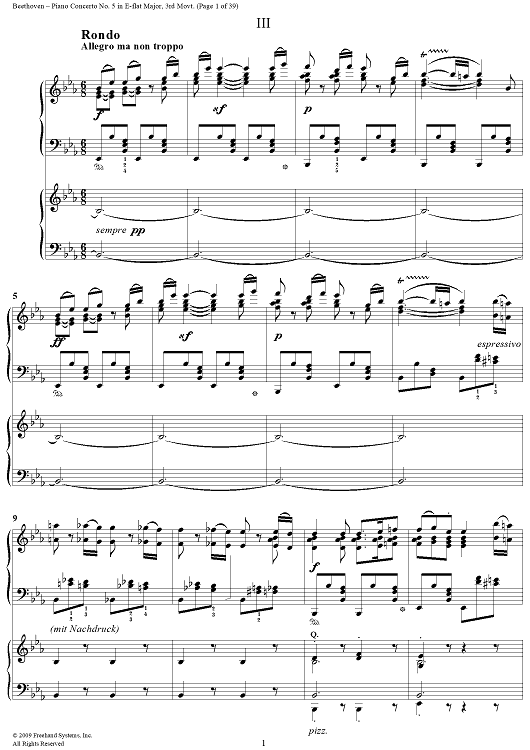 Piano Concerto No. 5 in E-flat Major, Op. 73: Mvmt. 3