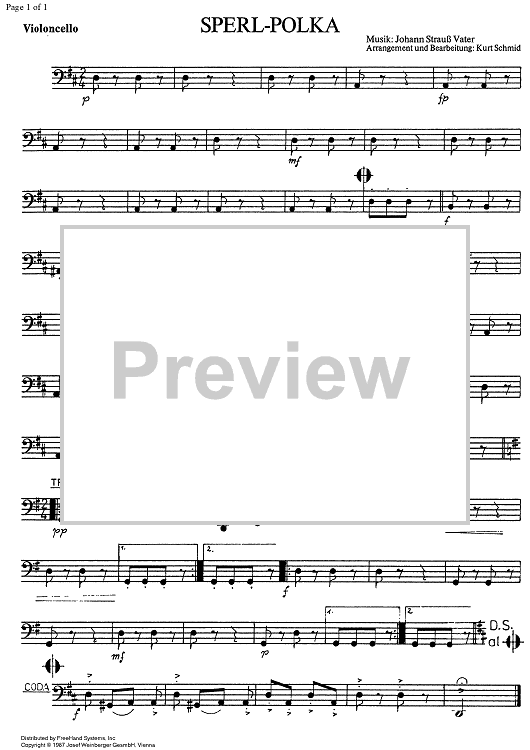 Sperl Polka Op.133 - Cello