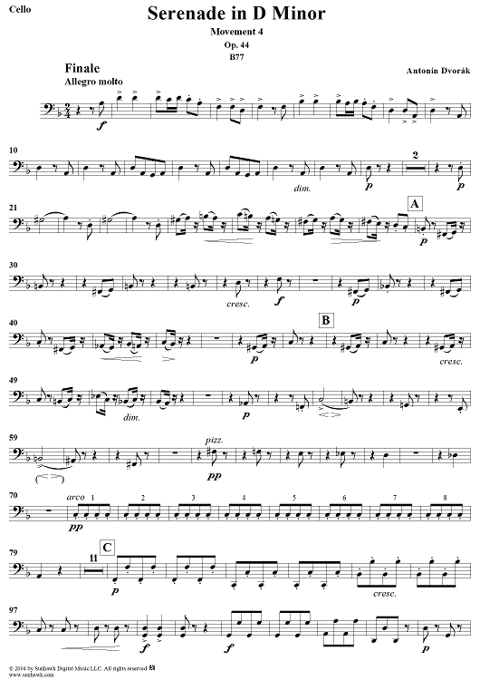 Serenade in D Minor, Op. 44, Movement 4 - Cello