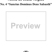 Missa de beata virgine: No. 4. Sanctus Dominus Deus Sabaoth