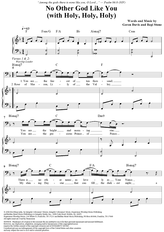 No Other God Like You (with Holy, Holy, Holy)