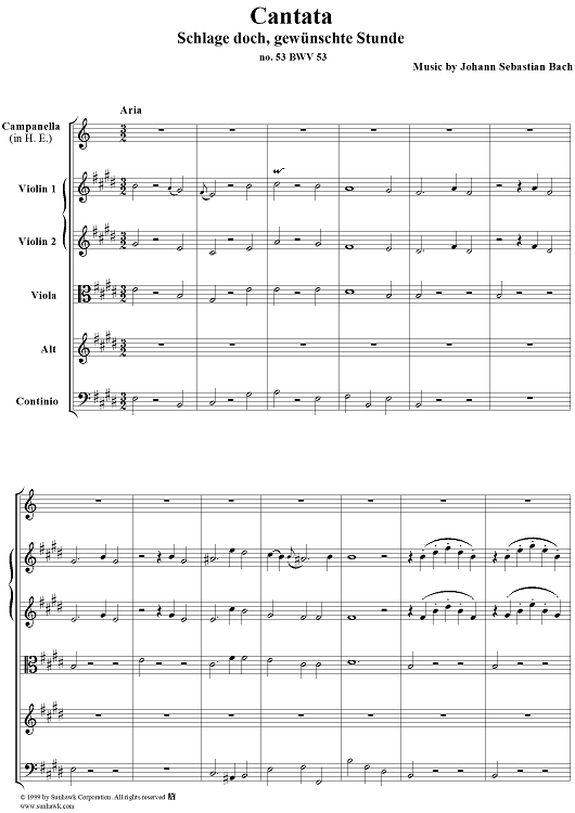 Schlage doch, gewünschte Stunde - Cantata No. 53 - BWV53