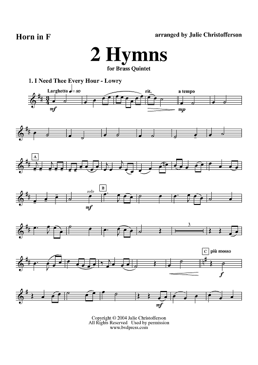 2 Hymns - Horn