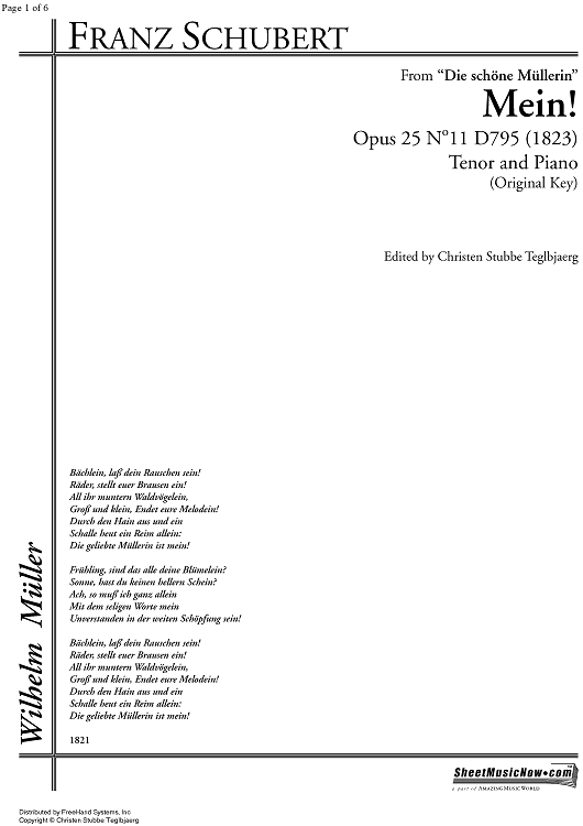 Mein! Op.25 No.11 D795