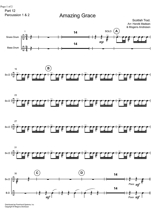 Amazing Grace - Percussion