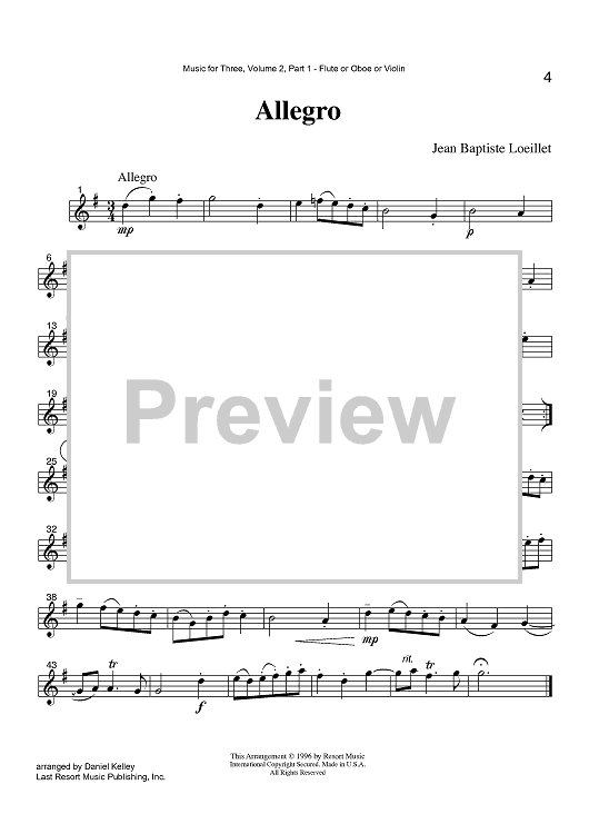Allegro - Part 1 Flute, Oboe or Violin