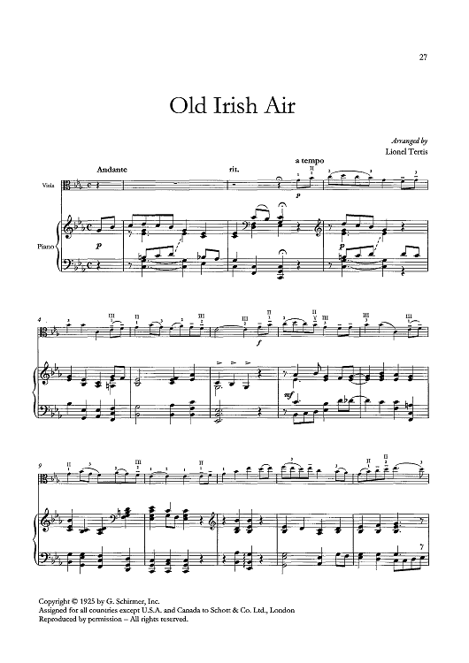 Old Irish Air - Piano Accompaniment