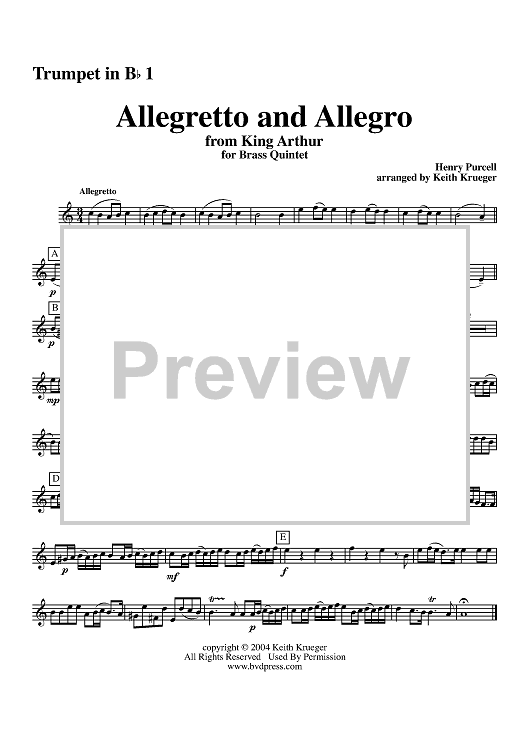 Allegretto and Allegro - Trumpet 1