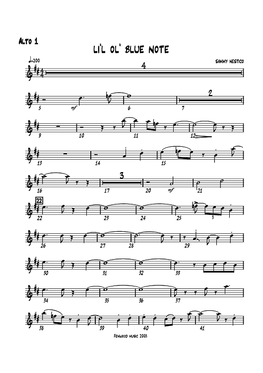 Li'l Ol' Blue Note - Alto Sax 1