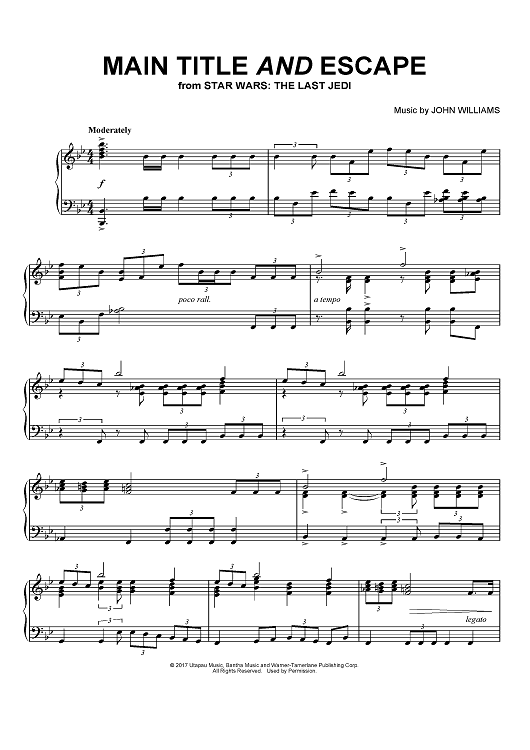 Main Title and Escape - from Star Wars: The Last Jedi" Sheet