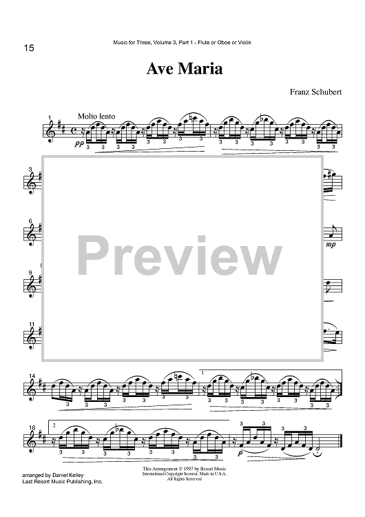 Ave Maria - Part 1 Flute, Oboe or Violin
