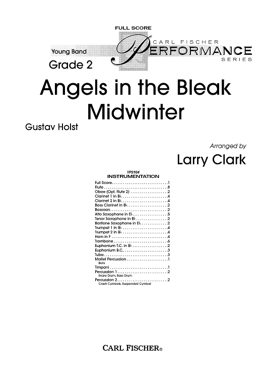 Angels in the Bleak Midwinter - Score