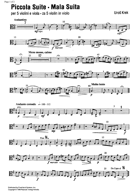 Piccola Suite - Mala Suita - Viola