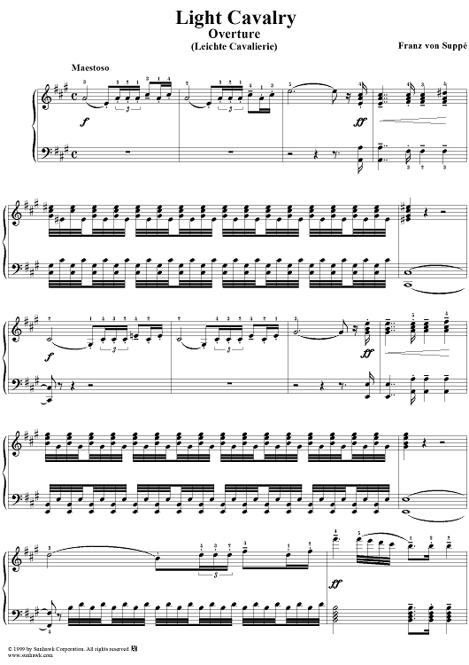 Light Cavalry Overture  (Arranged for Piano)