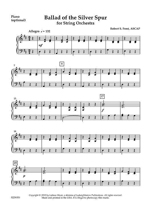 Ballad of the Silver Spur - Piano