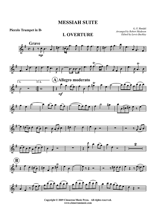 Messiah Suite - Piccolo Trumpet in Bb