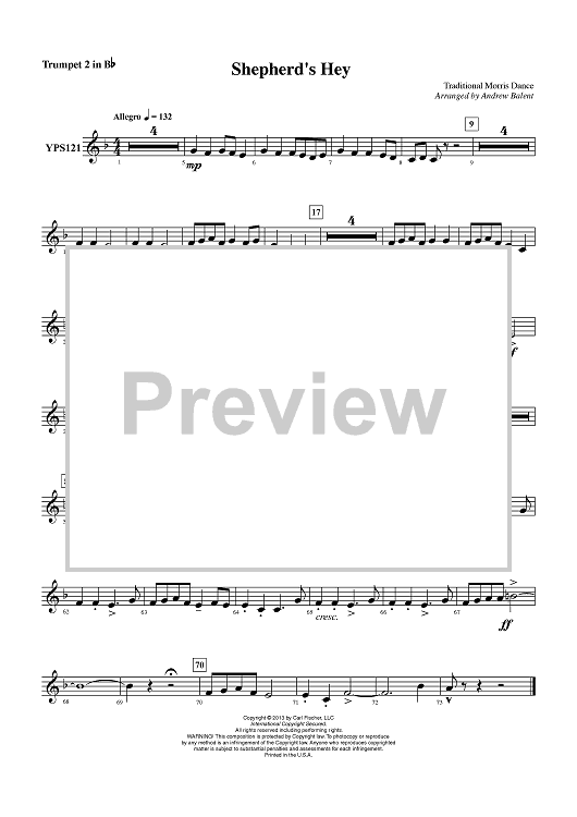 Shepherd’s Hey - Trumpet 2 in Bb