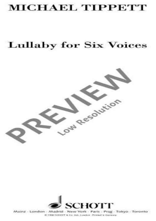 Lullaby for Six Voices - Choral Score