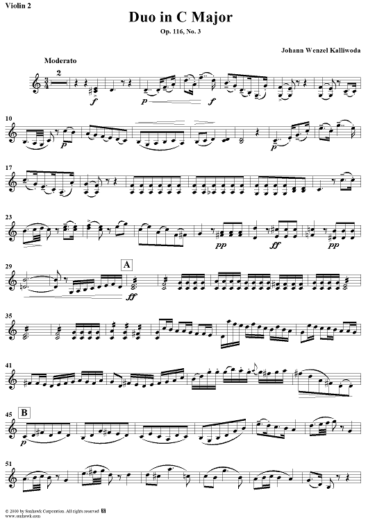 Duo No. 3 in C Major - Violin 2