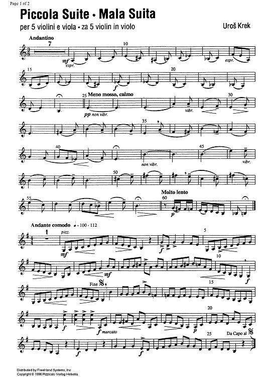 Piccola Suite - Mala Suita - Violin 5