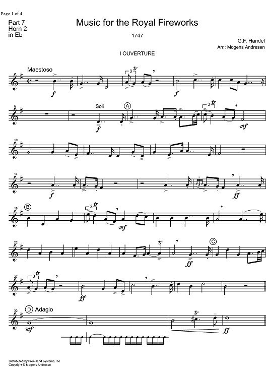 Music for the Royal Fireworks HWV 351 - Horn in E-flat 2