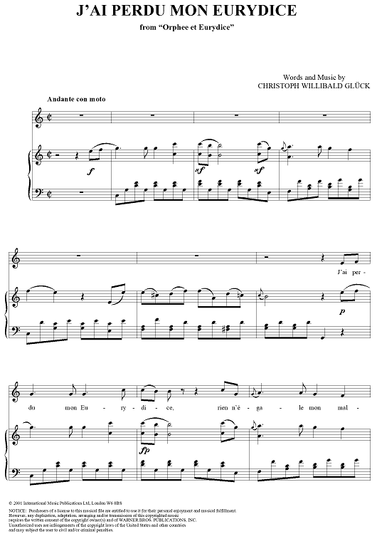 J'ai Perdu Mon Eurydice